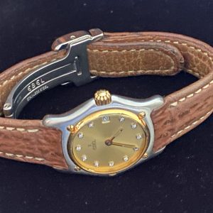 Ladies Ebel 1911 18K Gold Bezel & Diamond Dial Swiss Quartz Watch