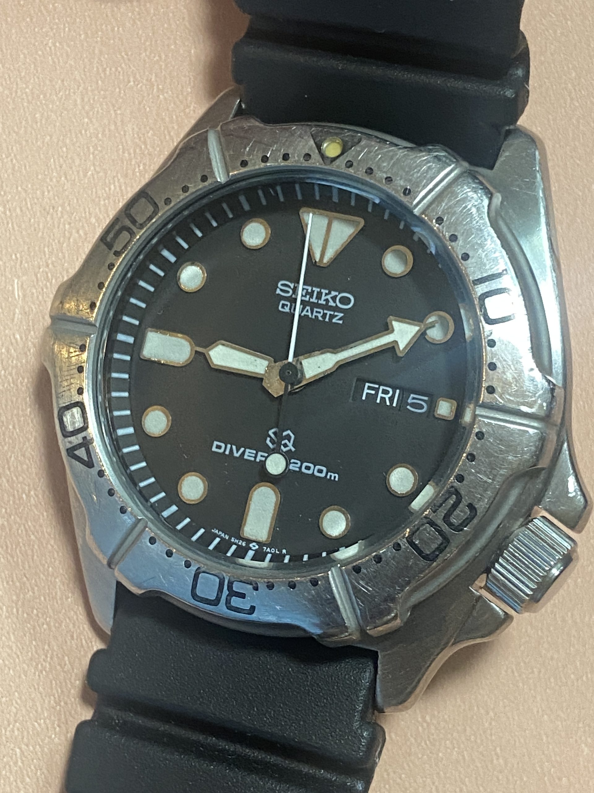 Seiko 5H26-7A00 Quartz Professional Divers Watch 200m