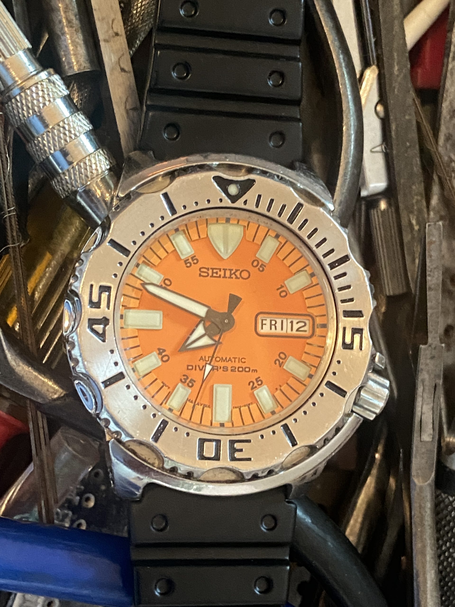Seiko 7S26-0351 Orange "Monster" Automatic Scuba Diver 42.5mm