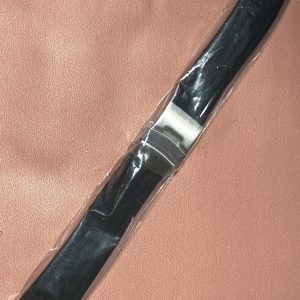 19mm Black Rubber Watch Band Deployment Clasp Buckle