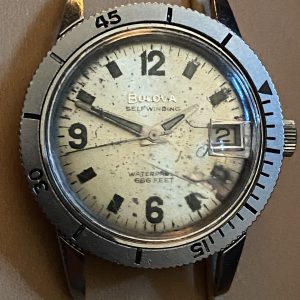 VINTAGE BULOVA AUTOMATIC 666FT  DIVE WATCH 17J 11BLACD MOV'T PARTS