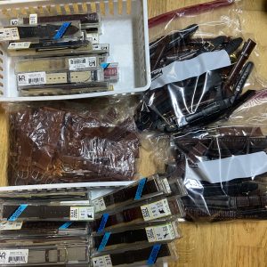 Watch Band Lot of 178 Leather 16mm & 18mm mostly Gold Buckle