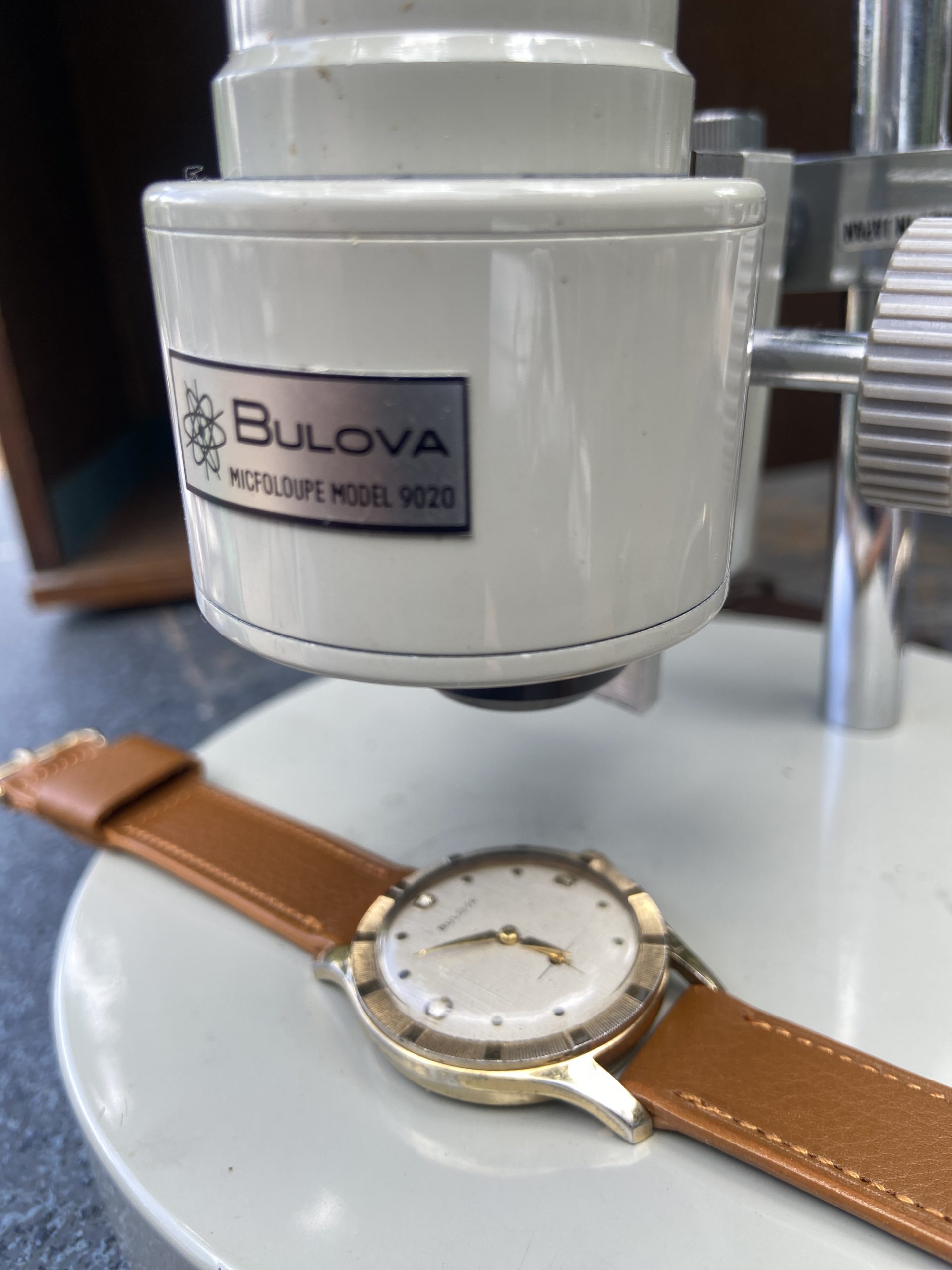 Vintage Bulova Microloupe Model 9020 Watchmaker Microscope Tool w/ box - Image 2