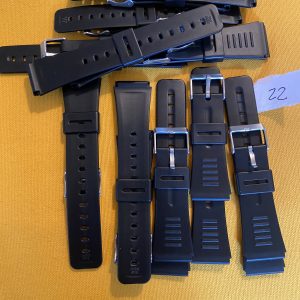 Lot of 10 Vintage NOS 22mm Rubber Diver Watch Straps, Black, Waterproof