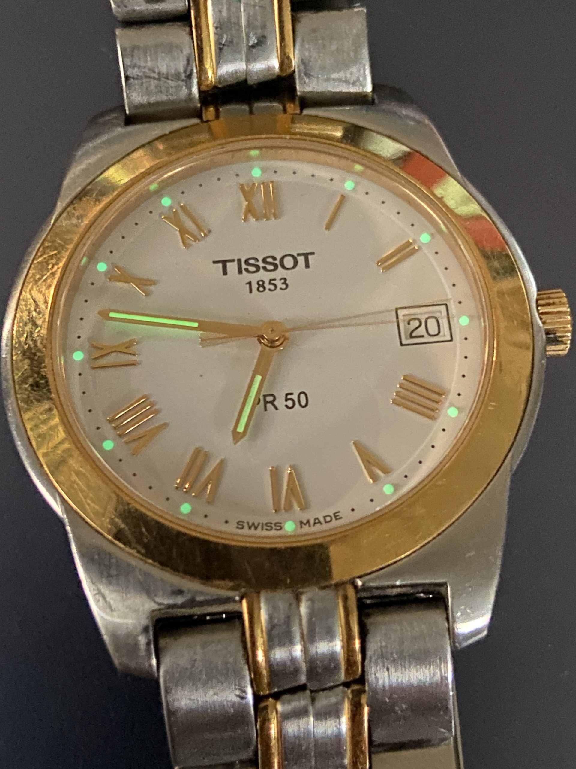 Tissot PR50 Two-Tone Silver & Gold Swiss Quartz Watch- Sapphire Crystal 36mm - Image 4