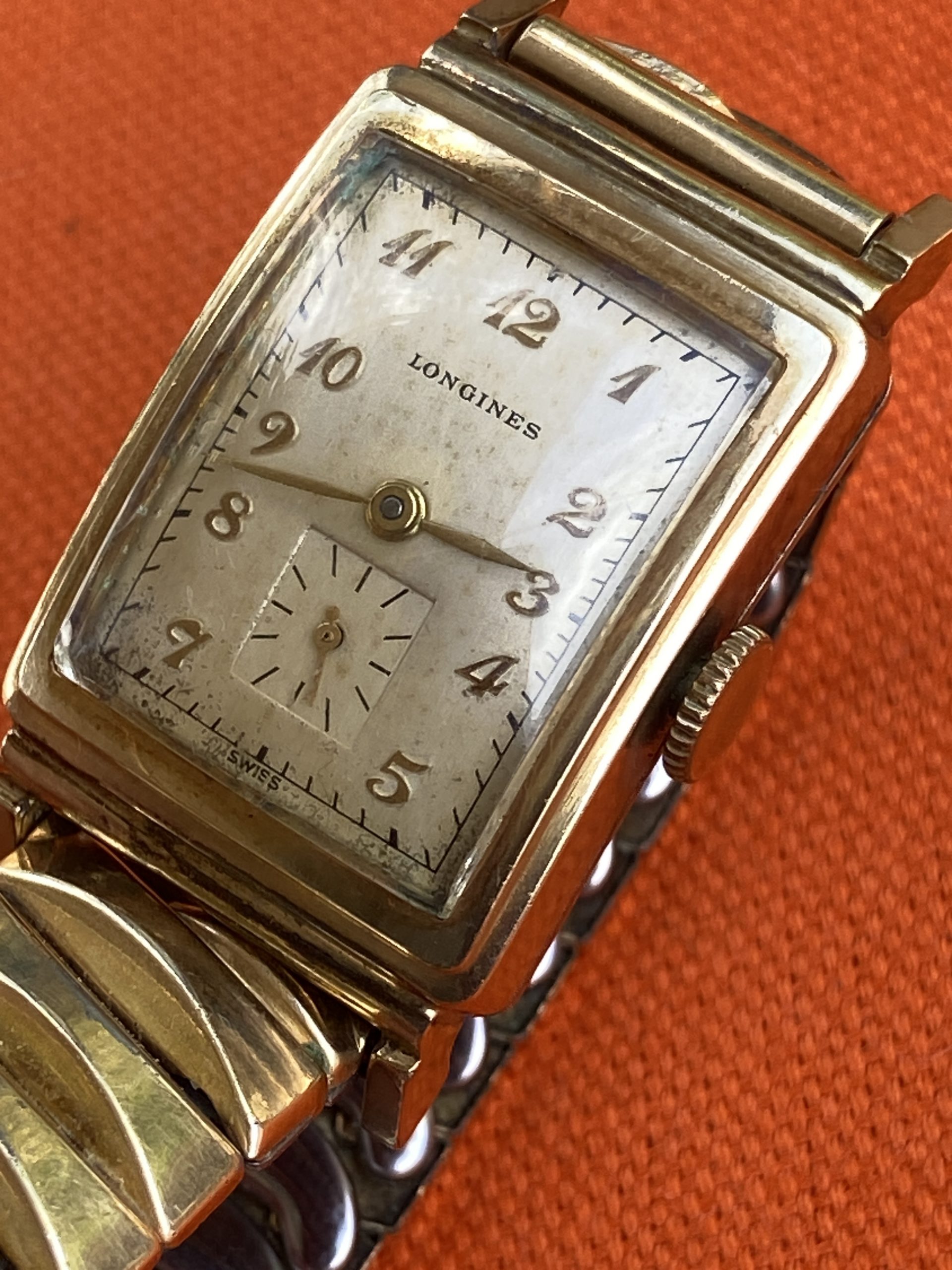 Vintage Longines Swiss“Tank” Style 10K Gold Filled Watch Cal 76-17J-22mm