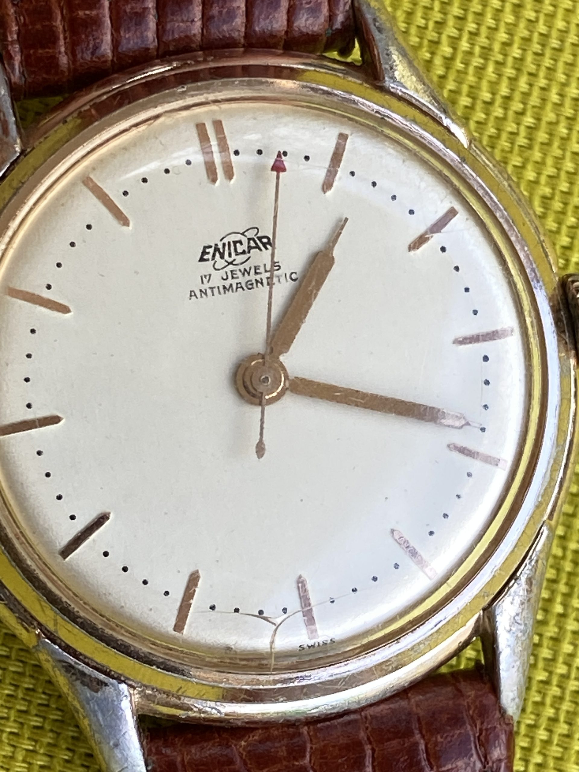 Vintage Enicar Ultrasonic Swiss 17 Jewels Manual Wind 34mm - Image 2