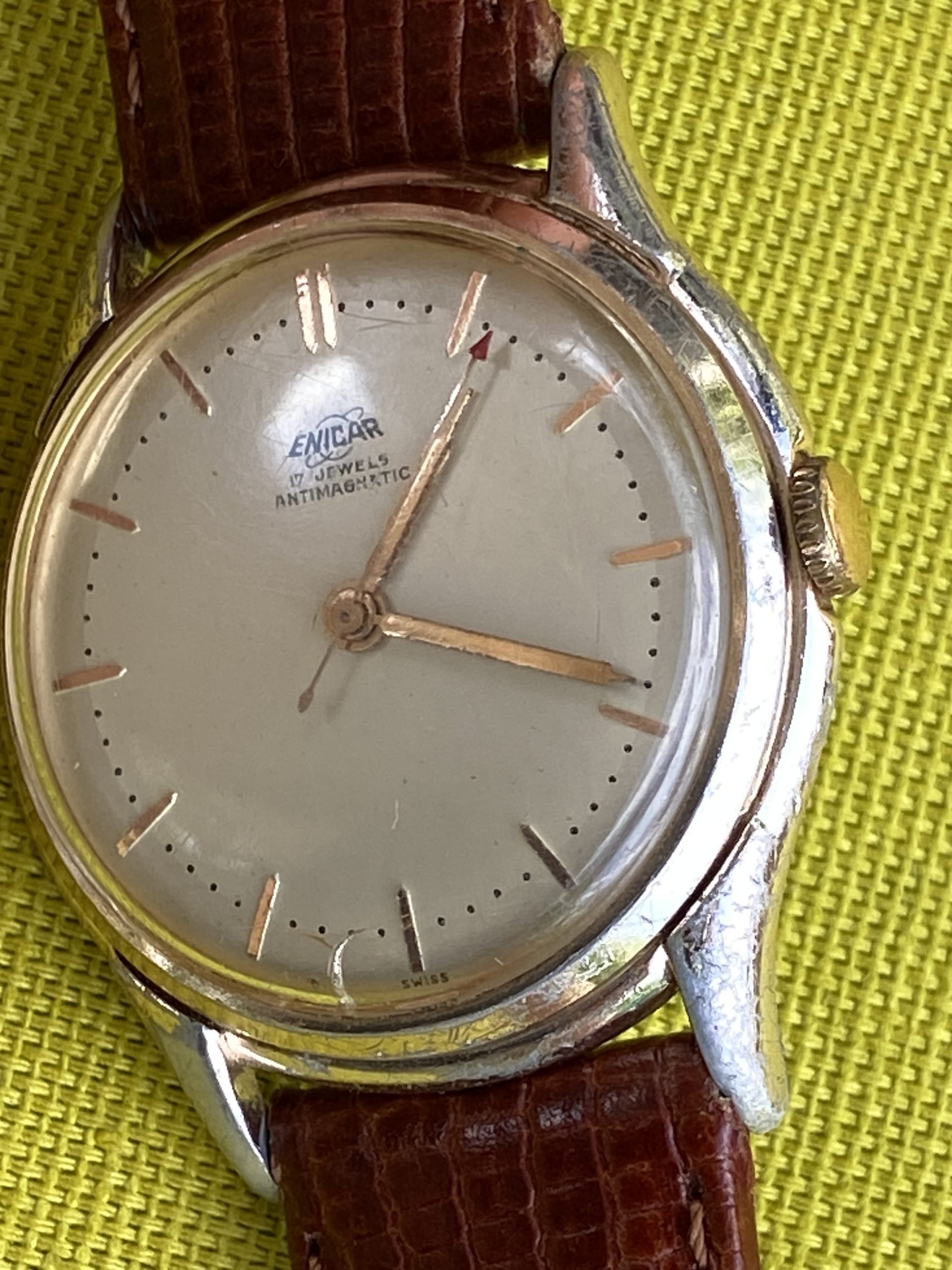 Vintage Enicar Ultrasonic Swiss 17 Jewels Manual Wind 34mm - Image 3